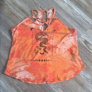 Orange Tie-Dye Women's Top